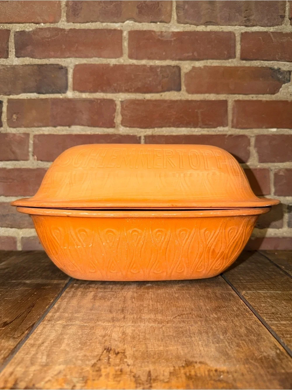 Terracotta Baker in Orange - Oven-to-Table Clay Roaster